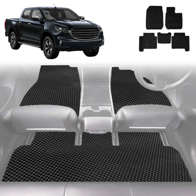 6D Diamond Car Floor Mats for Mazda BT-50 Dual Cab 2020 - 2024 (TF) - Custom-Fit Carpet Liner
