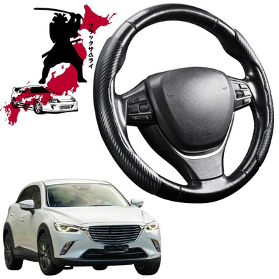 Black Samurai Segmented Steering Wheel Cover for Mazda CX-3 2015 - Current DK