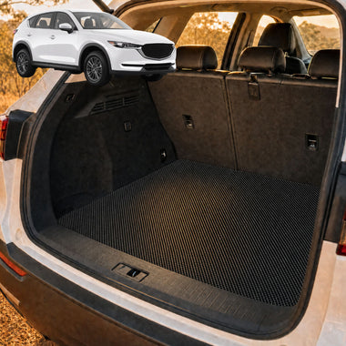 6D Diamond Car Boot Cargo Mat for Mazda CX-5 2017 - Current (KF) - Heavy Duty Carpet Liner - All-Weather Resistance - Easy to use - Odorless Material - Black & Grey