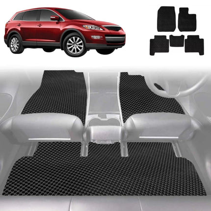 6D Diamond Car Floor Mats for Mazda CX-9 2007 - 2016 (TB) - Custom-Fit Carpet Liner