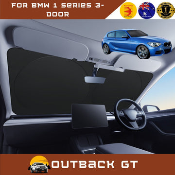 Front Windscreen Sun Shade for BMW 1 Series 3-Door 2011 - 2019 (F21) - Standard 150 x 85 cm - Black