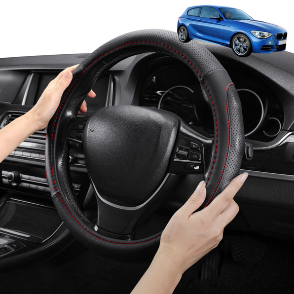 Steering Wheel Cover Pro Extra Layer for BMW 1 Series 3-Door 2011-2019 (F21) - Breathable & Anti-Slip - Circle 38 cm