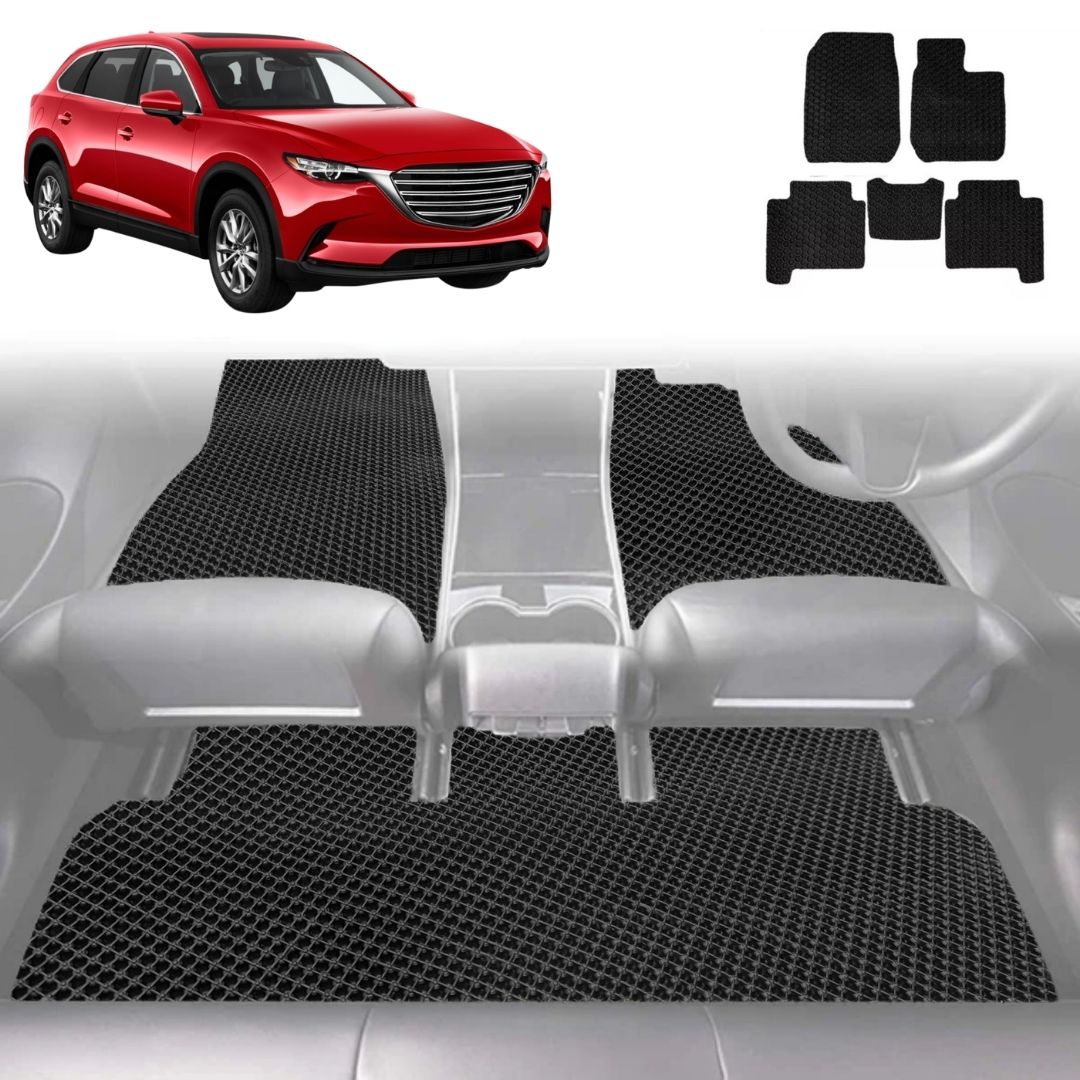 6D Diamond Car Floor Mats for Mazda CX-9 2016 - Current (TC) - Custom-Fit Carpet Liner