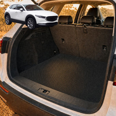 6D Diamond Car Boot Cargo Mat for Mazda CX-30 2019 - Current (DM) - Heavy Duty Carpet Liner - All-Weather Resistance - Easy to use - Odorless Material - Black & Grey