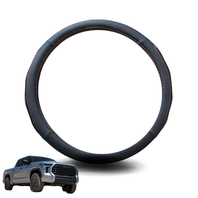 Steering Wheel Cover for Toyota Tundra 2022 - Current (3rd gen) - Black Microfiber Leather - Circle 38 cm