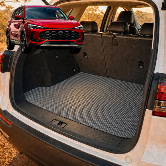6D Diamond Car Boot Cargo Mat for MG ZS ZST 2025 - Current (ZS32) - Heavy Duty Carpet Liner - All-Weather Resistance - Easy to use - Odorless Material - Black & Grey