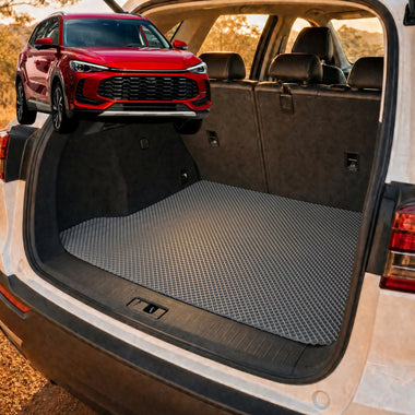 6D Diamond Car Boot Cargo Mat for MG ZS ZST 2025 - Current (ZS32) - Heavy Duty Carpet Liner - All-Weather Resistance - Easy to use - Odorless Material - Black & Grey - 0