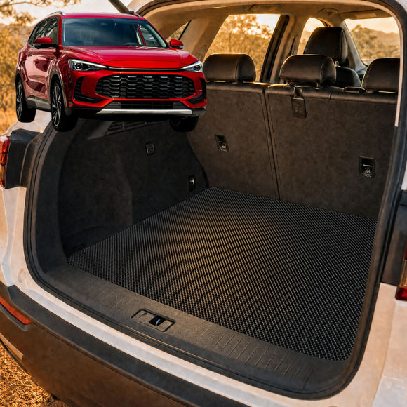 6D Diamond Car Boot Cargo Mat for MG ZS ZST 2025 - Current (ZS32) - Heavy Duty Carpet Liner - All-Weather Resistance - Easy to use - Odorless Material - Black & Grey