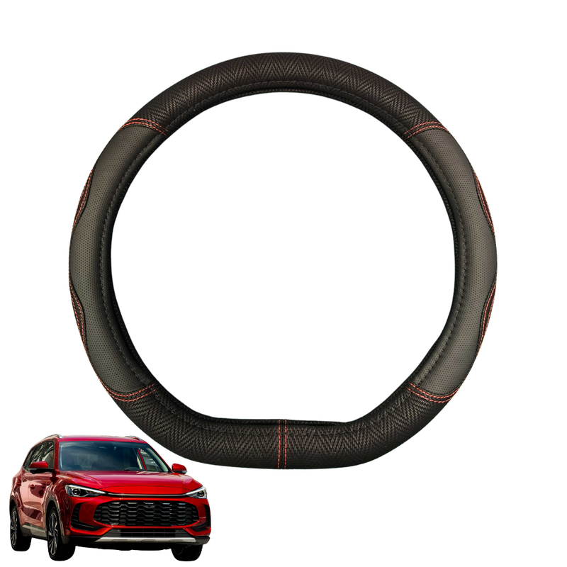 Steering Wheel Cover for MG ZS ZST 2025 - Current (ZS32) - Black Microfiber Leather - D-Shape 38 cm