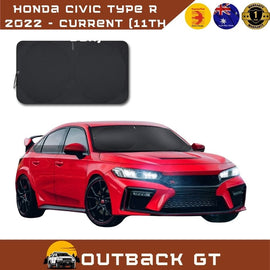 Front Windscreen Sun Shade for Kia for Honda Civic Type R 2022 - Current (11th gen) - Standard 150 x 85 cm - Black