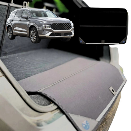 Rear Cargo Boot Bumper Protector for Hyundai Santa Fe Hybrid 2019 - 2023 - XL  (98 x 55) - Black