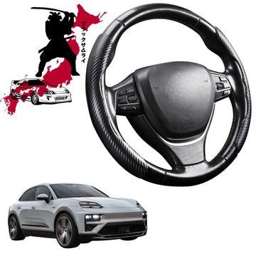 Black Samurai Segmented Steering Wheel Cover for Porsche Macan 2024 - Current (BEV)