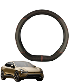 Steering Wheel Cover for Polestar 4 2024 - Current  - Black Microfiber Leather - D-Shape 38 cm
