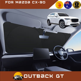 Front Windscreen Sun Shade for Mazda CX-90 2024 - Current (KK) - Standard 150 x 85 cm - Black
