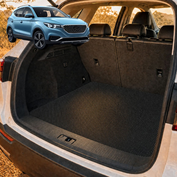 6D Diamond Car Boot Cargo Mat for MG ZS EV 2020 - Current - Heavy Duty Carpet Liner - All-Weather Resistance - Easy to use - Odorless Material - Black & Grey