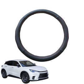 Steering Wheel Cover for Lexus LBX 2024 - Current  - Black Microfiber Leather - Circle 38 cm