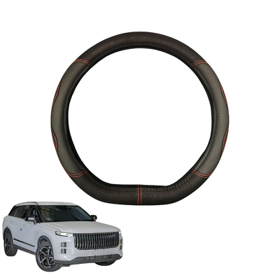 Steering Wheel Cover for Jaecoo J7 PHEV 2025 - Current  - Black Microfiber Leather - D-Shape 38 cm