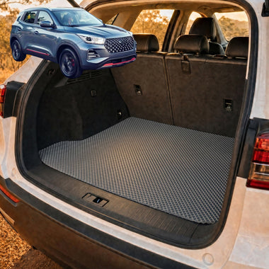 6D Diamond Car Boot Cargo Mat for Chery Tiggo 4 2025 - Current - Heavy Duty Carpet Liner - All-Weather Resistance - Easy to use - Odorless Material - Black & Grey - 0