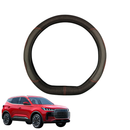 Steering Wheel Cover for Chery Tiggo 4 2025 - Current  - Black Microfiber Leather - D-Shape 38 cm-1