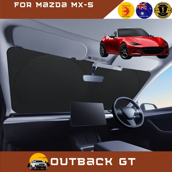 Front Windscreen Sun Shade for Mazda MX-5 2015 - Current (ND) - Standard 150 x 85 cm - Black
