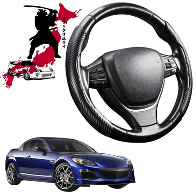 Black Samurai Segmented Steering Wheel Cover for Mazda RX-8 2003 - 2012 FE