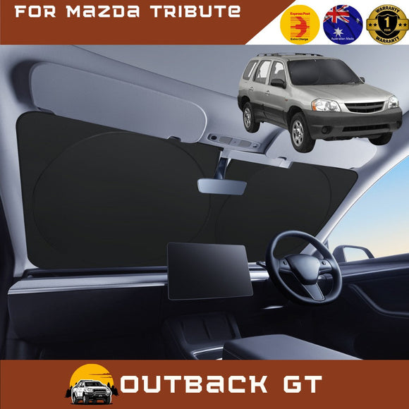Front Windscreen Sun Shade for Mazda Tribute 2001 - 2008 - Standard 150 x 85 cm - Black
