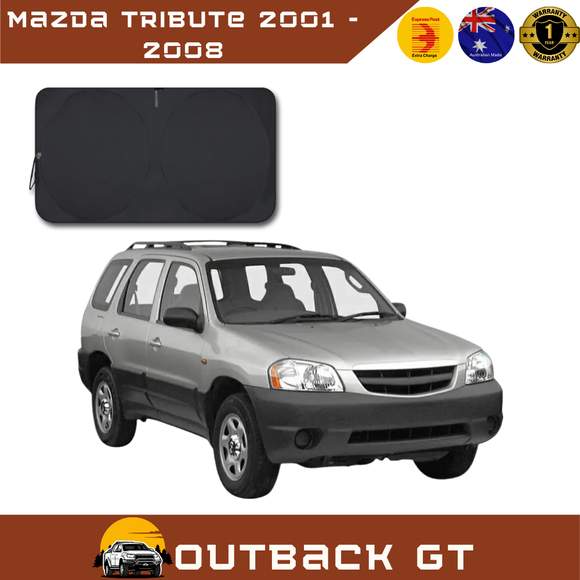 Front Windscreen Sun Shade for Mazda Tribute 2001 - 2008 - Standard 150 x 85 cm - Black