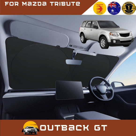 Front Windscreen Sun Shade for Mazda Tribute 2007 - 2011 - Standard 150 x 85 cm - Black