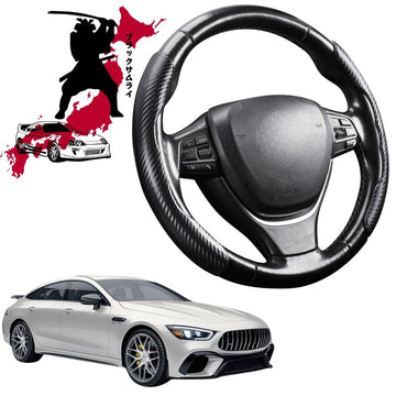 Black Samurai Segmented Steering Wheel Cover for Mercedes-Benz AMG GT 2014 - 2022 4-Door Coupe