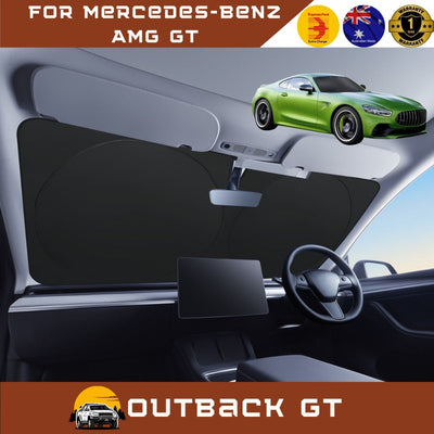 Front Windscreen Sun Shade for Mercedes-Benz AMG GT 2014 - 2022 Coupe/Roadster - Standard 150 x 85 cm - Black