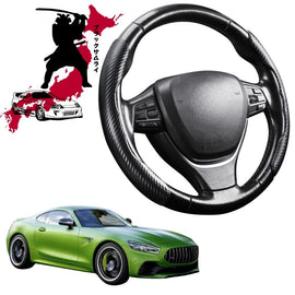 Black Samurai Segmented Steering Wheel Cover for Mercedes-Benz AMG GT 2014 - 2022 Coupe/Roadster