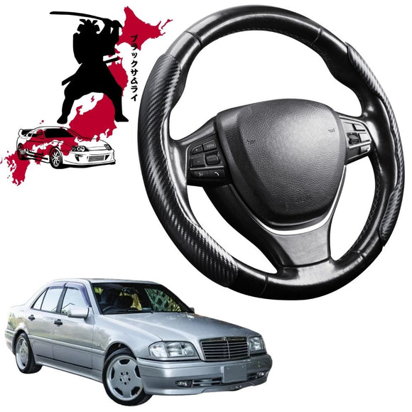 Black Samurai Segmented Steering Wheel Cover for Mercedes-Benz C-class 1993 - 2000 (W202)