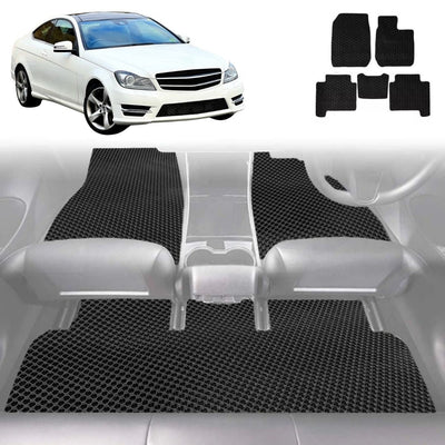 6D Diamond Car Floor Mats for Mercedes-Benz C-class 2007 - 2014 Coupe (W204) - Custom-Fit Carpet Liner