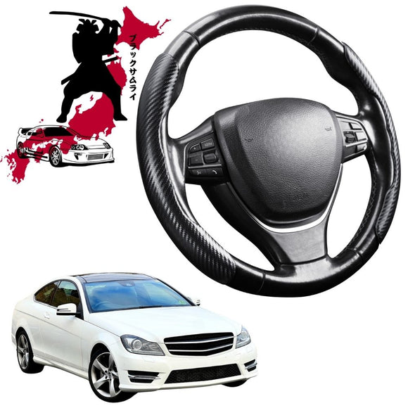 Black Samurai Segmented Steering Wheel Cover for Mercedes-Benz C-class 2007 - 2014 Coupe (W204)