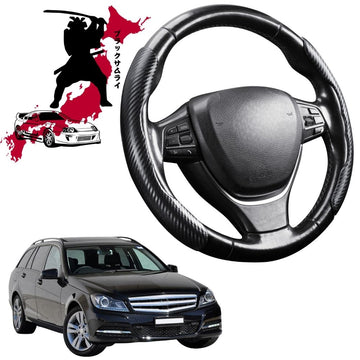 Black Samurai Segmented Steering Wheel Cover for Mercedes-Benz C-class 2007 - 2014 Wagon (W204)