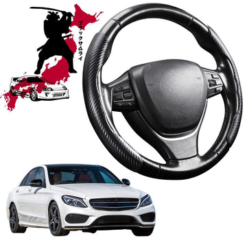 Black Samurai Segmented Steering Wheel Cover for Mercedes-Benz C-class 2014 - 2021 Sedan (W205)