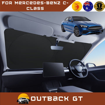Front Windscreen Sun Shade for Mercedes-Benz C-class 2022 - Current Sedan (W206) - Standard 150 x 85 cm - Black