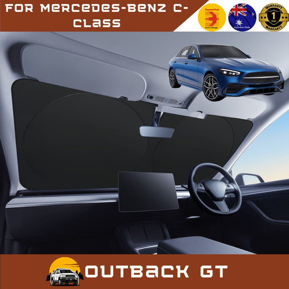 Front Windscreen Sun Shade for Mercedes-Benz C-class 2022 - Current Sedan (W206) - Standard 150 x 85 cm - Black