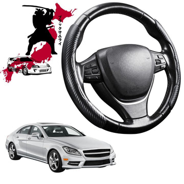 Black Samurai Segmented Steering Wheel Cover for Mercedes-Benz CLS-Class 2010 - 2018 (C218)