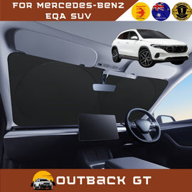Front Windscreen Sun Shade for Mercedes-Benz EQA SUV 2021 - Current H243 - Standard 150 x 85 cm - Black