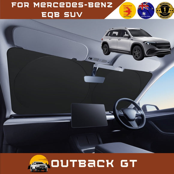 Front Windscreen Sun Shade for Mercedes-Benz EQB SUV 2022 - Current (X243) - Standard 150 x 85 cm - Black