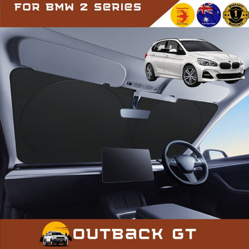 Front Windscreen Sun Shade for BMW 2 Series 2014 - 2020 Hatch (F45 Active Tourer) - Standard 150 x 85 cm - Black