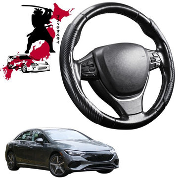 Black Samurai Segmented Steering Wheel Cover for Mercedes-Benz EQE Sedan 2022 - Current