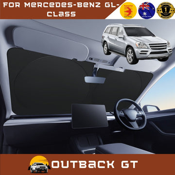 Front Windscreen Sun Shade for Mercedes-Benz GL-Class 2006 - 2012 (X164) - Standard 150 x 85 cm - Black