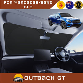 Front Windscreen Sun Shade for Mercedes-Benz GLC 2015 - 2022 Coupe (C253) - Standard 150 x 85 cm - Black