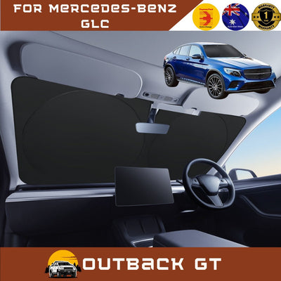 Front Windscreen Sun Shade for Mercedes-Benz GLC 2015 - 2022 Coupe (C253) - Standard 150 x 85 cm - Black