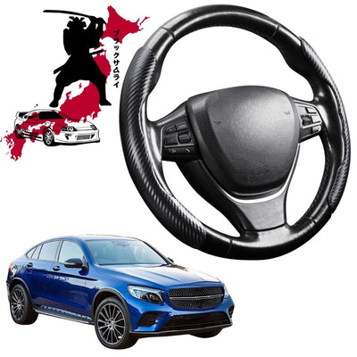 Black Samurai Segmented Steering Wheel Cover for Mercedes-Benz GLC 2015 - 2022 Coupe (C253)