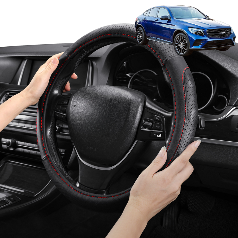Steering Wheel Cover Pro Extra Layer for Mercedes-Benz GLC 2015-2022 Coupe (C253) - Breathable & Anti-Slip - Circle 38 cm