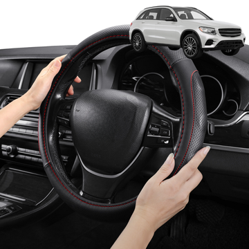 Steering Wheel Cover Pro Extra Layer for Mercedes-Benz GLC 2015-2022 SUV (X253) - Breathable & Anti-Slip - Circle 38 cm