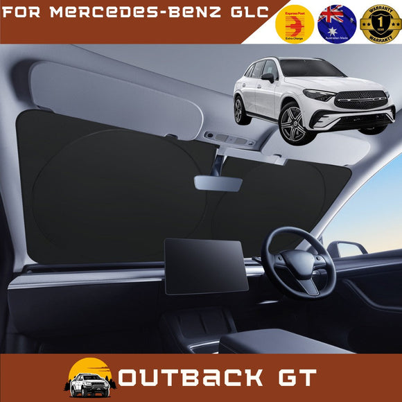 Front Windscreen Sun Shade for Mercedes-Benz GLC 2023 - Current (X254) - Standard 150 x 85 cm - Black